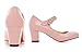 Aisun Women's Comfy Round Toe Chunky Mid Heels Pumps Shoes With Ankle Strap