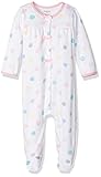 absorba Baby Girls' Footie-Small Bows on Chest, White/Pink, 3/6