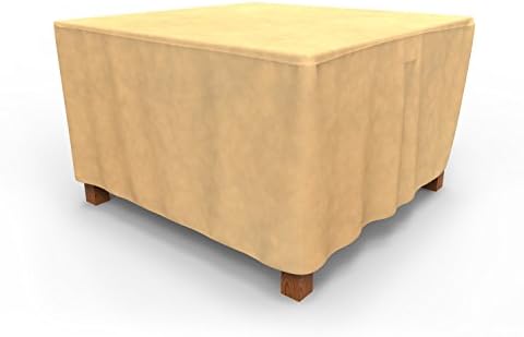 Budge P5A09Sf1 Allseasons Square Patio Table Cover, Medium, Tan