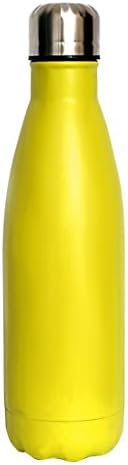 Homeditor Insulation Stainless Steel Water bottle 17oz Double Wall Vacuum Travel Mug for Camping Hiking Cycling Outdoor Sports Festival and Anniversary Gift (Yellow)