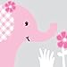Elephant Nursery Tree Decal, Pink Wall Stickers, Animal Decals, Baby Pink