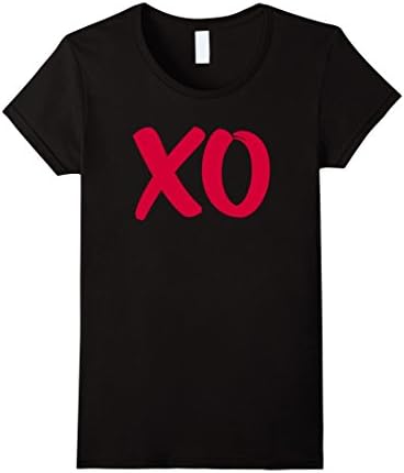 Women's XO Valentines Day Tshirt XOXO LOVE Girl Women Large Black