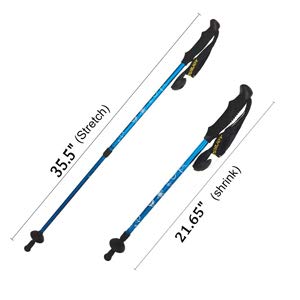 yourjoy 2 Pack Children Climbing Trail Trekking Hiking Poles Ultralight 2 Sections Aluminum Alloy with mud Basket Rubber Cap - Thumbnail 4