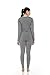 Thermajane Long Johns Thermal Underwear for Women Fleece Lined Base Layer Pajama Set Cold Weather (Medium, Grey)