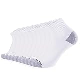 JOURNOW Men's Cotton Moisture Wicking Extra Heavy Cushion Sport Hiking Working Low Cut Socks 10 Pairs (10-13, white)
