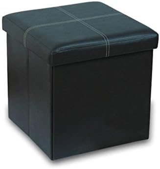 Faux Leather Folding Storage Ottoman Strong and Sturdy Quick and Easy Assembly Foot Stool