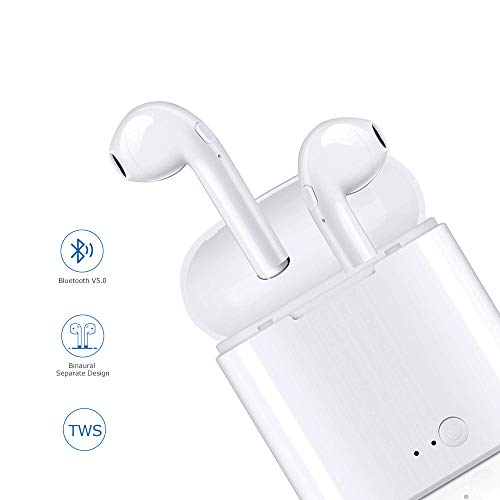 Wireless Earbuds Bluetooth with Charging Case Under 10, Portable in-Ear Sports Bluetooth Headphones with Mic, Noise-Canceling Stereo Sound Wireless Earphones