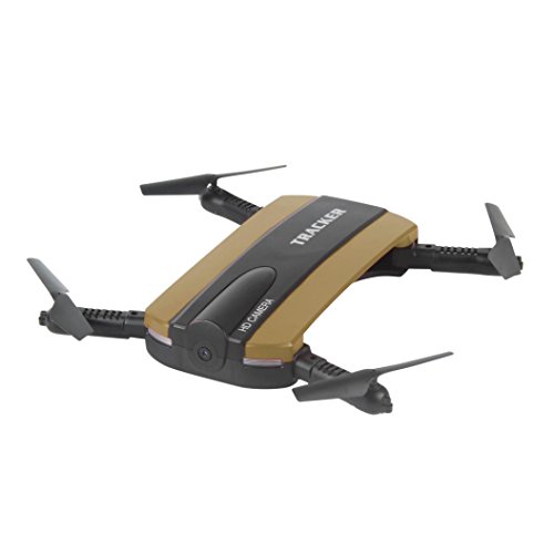 JXD 523W 2.4G 6-Axis Altitude Hold HD Camera WIFI FPV RC Quadcopter Drone Selfie Foldable, Tuscom (Gold)