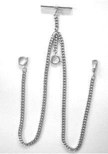 Solid Sterling Double Albert Pocket Watch Chain New Stock Made in USA