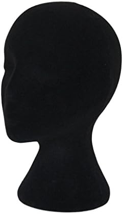 Nikuya Styrofoam Foam Mannequin Female Head Model Dummy Wig Glasses Hat Display Stand BK (A)