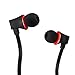Earbuds with Microphone, Vogek Bass In-Ear Headphones Earphones with S/M/L Earbuds and Built-in Mic, Phone Control for Apple iPhone, Samsung, Android Phone and More - Red Black