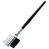 SODIAL(R) Women Double-sides Brow Comb Eyebrow Brush Wood Holder Make-up Cosmetic Makeup Tool 1pcs Black