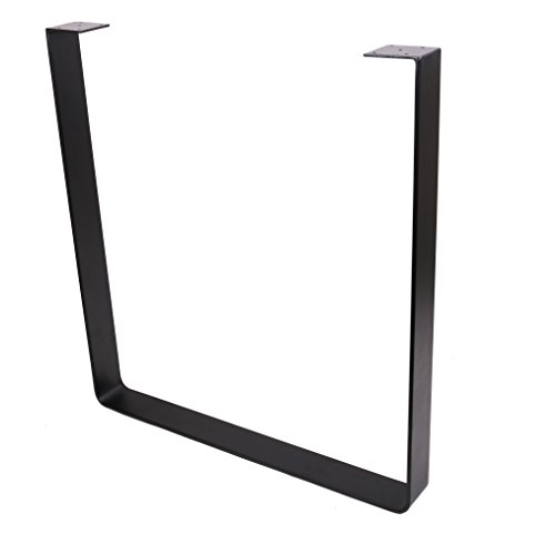 ECLV 710U Dining Table Legs, U-Shaped Heavy Duty Steel Table Legs, Office Table Legs, Computer Desk Legs, Industrial Kitchen Table Legs, Country Style Table Legs, 28" H, Black, Set of 2