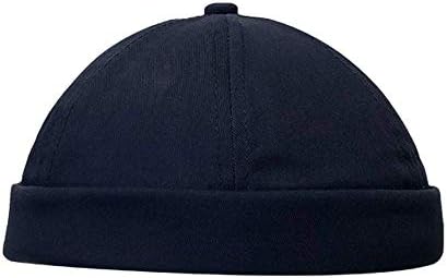CroogoCausal Brimless Docker Cap Adjustable Skullcap Sailor Caps Rolled Cuff Retro Beanie Hat Fisherman Leon Hats