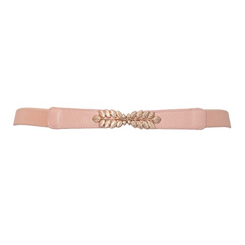 eVogues Plus size Leaf Interlocking Buckle Elastic Belt