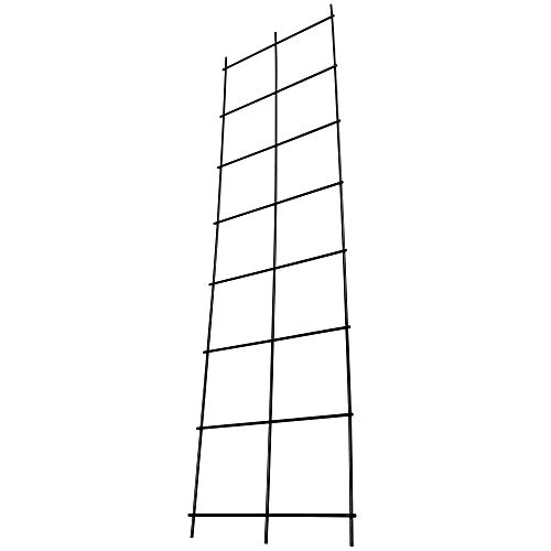 KADAX Rankgitter, Rankhilfe aus Stahl, Wandgitter für Pflanzen, Garten, Balkon, Terrasse, Drahtgitter, Kletterhilfe, Pflanzengitter, Spalier, wandbefestigung, schwarz (35 x 120 cm) – Bild 4