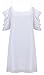 Women's Summer Spaghetti Strap Sundress Trumpet Sleeve Beach Slip Dress White Large