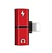 Jaorty Dual Jack 2 in 1 Compatible Splitter Phone Charger and Headset Adapter for iPhone 7/7 Plus, iPhone 8/8 Plus,iPhone X,iPhone Xs,iPhone XR, iPhone Xs Max,Dual 8 Pin Headphone Jack,Redthumb 2