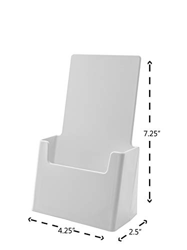 Marketing Holders 5 Pack Brochure Holder for 4" Rack Cards All In One Take One Plastic Display with Hardware for Trifolds Printed Materials and Graphic Images in Offices Areas and Restaurants - Thumbnail 5
