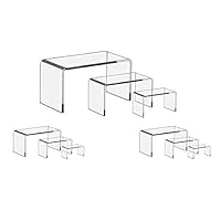 CuteBox 9 Piece Set - Clear Acrylic Display Risers, Acrylic Clear Riser Sets Display Stand (9 Piece Set)