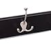 BirdRock Home Tri Hook Coat Rack | 5 Hooks | Wall Mount Hat Rack | Black Finish | Satin Nickel Hooks