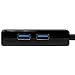 StarTech.com 2 Port USB 3.0 Hub with Ethernet - USB 3.0 x 2 - Gigabit Ethernet Network Adapter for Windows/Mac/Chrome (USB31000S2H) Black