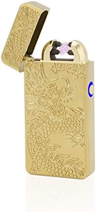 TESLA Lighter T08 Double Arc Drache Gold