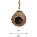 Tfwadmx Coconut Hide with Ladder, Natural Coconut Fiber Hanging Birdhouse Cage, Coconut Bird Shell Breeding Nest for Parrot Parakeet Lovebird Finch Canary (2 Pcs)