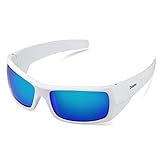 Duduma Tr601 Polarized Sports Sunglasses for Baseball Cycling Fishing Golf Superlight Frame (139 white frame with blue lens)