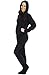 Alexander Del Rossa Womens Fleece Onesie, Hooded Footed Jumpsuit Pajamas, Medium Black (A0322BLKMD)