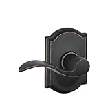 Schlage Camelot Trim with Accent Hall and Closet Lever, Aged Bronze (F10 ACC 716 CAM)
