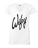 icustomworld Women's Wifey V-neck T-shirt Black Logo Mothers Day Gift Shirt