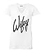 icustomworld Women's Wifey V-neck T-shirt Black Logo Mothers Day Gift Shirt