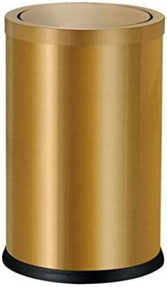Trash Can Wastebasket Swinging Kitchen Trash Can - Large Durable Trash Can for Indoor Or Outdoor Use Kitchen Trash Cans (Color : Gold)