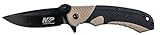 Smith & Wesson M&P M2.0 6.1in S.S Ultra-Glide Folding Knife w/2.75in Drop Point Blade and Aluminum/Nylon FDE Handle for Outdoor, Tactical, Survival and EDC