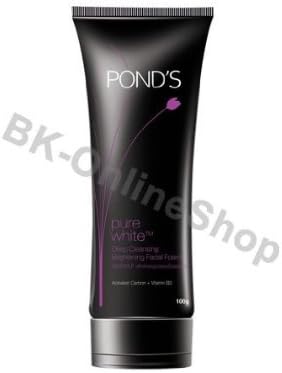 Activated Carbon Pond's Pure White Brightening Facial Foam Deep Cleansing 100g by cheapcha