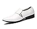 ZZHAP Men's Pointed-Toe Tuxedo Dress Shoes Casual Slip-on Loafer White US 10