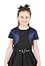 BlackButterfly Kids Satin Short Sleeve Bolero Childrens Girls Shrug (Midnight Blue, 13-14 YRS)