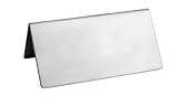 New Star Foodservice 27396 Stainless Steel Table Tent Sign, Plain for Dry Erase Marker, 3-Inch by 1-1/2-Inch, Set of 6