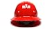 Pyramex SL Series Full Brim Hard Hat, 4-Point Ratchet Suspension, Red