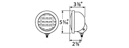 Blazer C223 5-5/16" Round Par36 12V Work Light with Trapezoid Beam