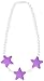 Stimtastic Chewable Silicone Beaded Stars Necklace Nontoxic BPA and Phthalate Free, Lilac/white