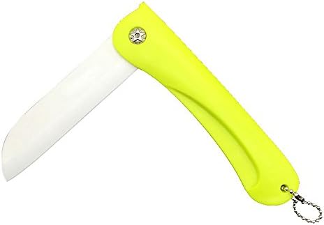 KOFERY Mini Pocket Knife Folding Ceramic Fruit Knife 3 Inch with Colourful ABS Handle (Yellow)