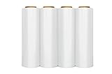 Stretch Film Wrap, Packing Shrink Wrap Roll, Clear, 18 Inch x 1000 Feet, 120 Gauge, 4 Pack