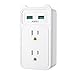 AUKEY USB Outlet with Dual AC Outlet and Dual 2.1A USB Charging Port Power Strip | ETL Certified - White