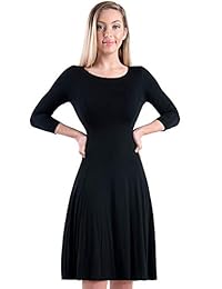 TAM WARE Vestido informal de escote redondo y acampanado para mujer