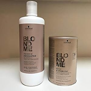 Image of Schwarzkopf BLONDME Premium Lightener 9+ (15.8oz) & Developer 9%/ 30 Volume (33.8oz) DUO SET NEW