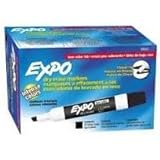 2 Packs of 12 of Low Odor Expo Dry Erase Markers, Chisel Tip, Black