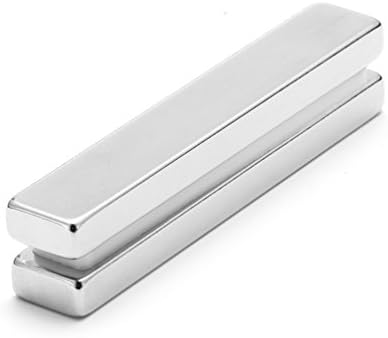 TRR Pack, 3’’ x 1/2’’ x 1/4'' Grade N45 Rare Earth Magnets Strong Neodymium Block Magnet, Pack of 2
