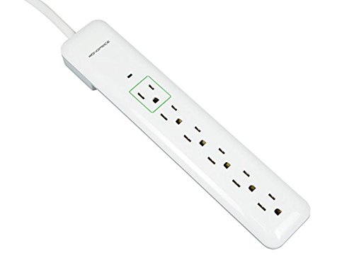 Monoprice 109198 6 Outlet Slim Surge Protector Power Strip, 540 Joules